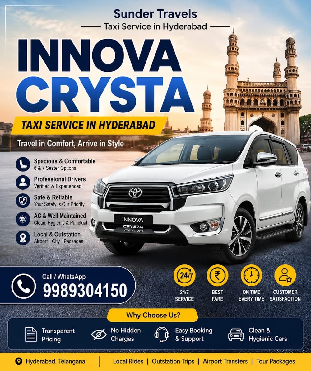 📷 SUNDER TRAVELS | TAXI SERVICE IN HYDERABAD